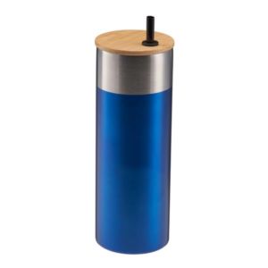 20 oz Stainless Steel Travel Tumbler with Bamboo Lid & Straw