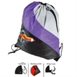 Tri Color Premium Drawstring Bag with Zipper Pocket | https://www.bestnamebadges.com