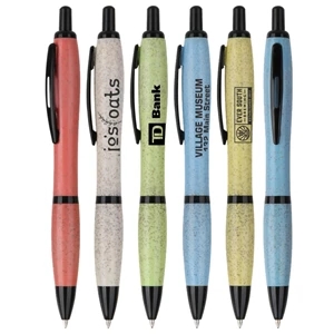 Eco Friendly - Click Action Pen - Colored Wheat Straw