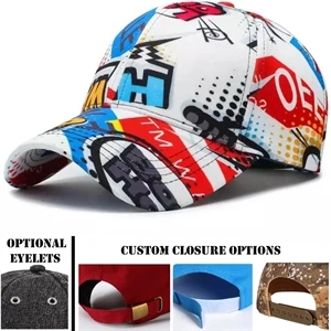 6 Panel Dye-Sublimated Structured Baseball Cap | https://www.bestnamebadges.com