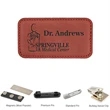 3.375"W x 2.125"H Leather Name Badges | https://www.bestnamebadges.com
