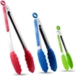 Stainless Steel Locking Kitchen Tongs With Silicone Tips Set | https://www.bestnamebadges.com