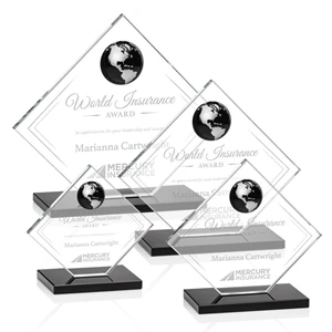 Ferrand Globe Award - Black/Silver | https://www.bestnamebadges.com