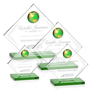 Ferrand Globe Award - Green/Gold | https://www.bestnamebadges.com