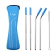 Stainless Steel Drinking Straw With Cleaner In Neoprene Bag | https://www.bestnamebadges.com