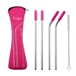 Stainless Steel Drinking Straw With Cleaner In Neoprene Bag | https://www.bestnamebadges.com