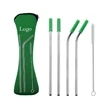 Stainless Steel Drinking Straw With Cleaner In Neoprene Bag | https://www.bestnamebadges.com