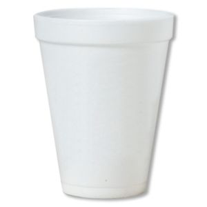 White styrofoam tumbler - 12 oz