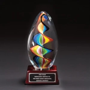 Kaleidoscopic w/ Rosewood Base | https://www.bestnamebadges.com