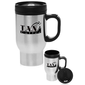 16 oz. Stainless Steel Travel Mug | https://www.bestnamebadges.com
