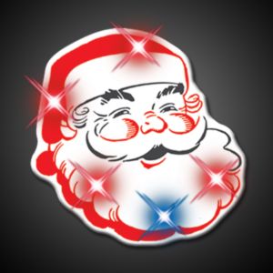 Light Up Flashing Classic Santa LED Pin