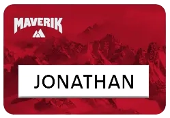 Maverik custom window name badge