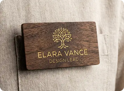 Wood Engraved Name Badges