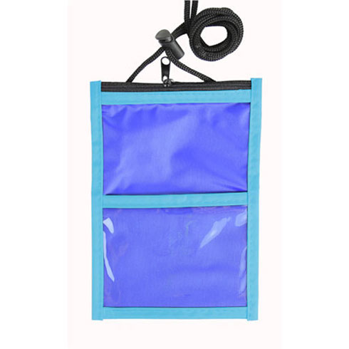 Two Tone Neck Wallet with Adjustable Rope Lanyard-Light_Blue | https://www.bestnamebadges.com