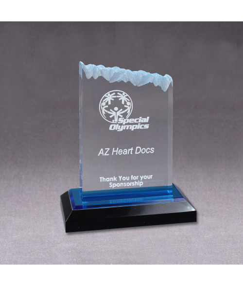 Frosted Peak Acrylic Impress Award-Blue | https://www.bestnamebadges.com
