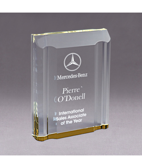 Channel Mirror Acrylic Impress Award-Gold | https://www.bestnamebadges.com