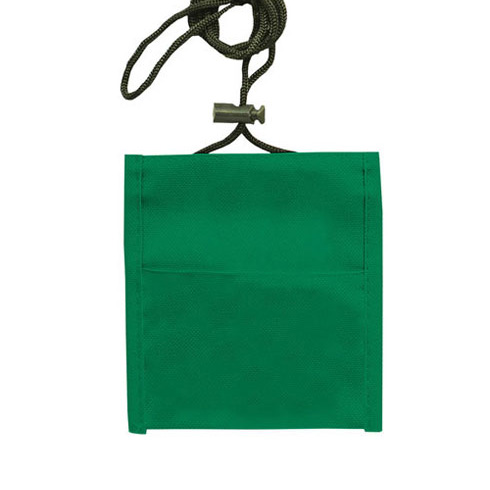 Medium Neck Wallet with Adjustable Cord Lanyard-Green | https://www.bestnamebadges.com