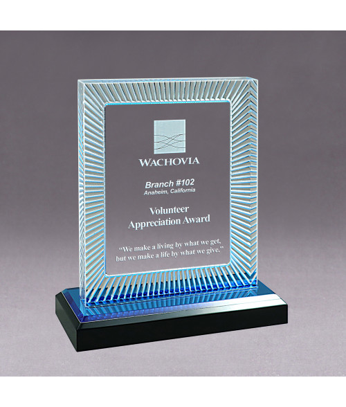 Geo Rectangle Acrylic Award-Blue | https://www.bestnamebadges.com