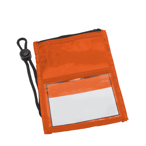 Neck Wallet with Rope Lanyard-Orange | https://www.bestnamebadges.com