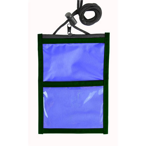 Two Tone Neck Wallet with Adjustable Rope Lanyard-Dark_Green | https://www.bestnamebadges.com