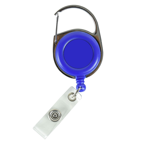 Carabiner Badge Reel with Logo-Royal_Blue | https://www.bestnamebadges.com