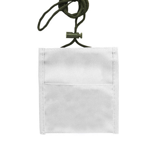 Medium Neck Wallet with Adjustable Cord Lanyard-White | https://www.bestnamebadges.com