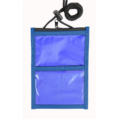 Two Tone Neck Wallet with Adjustable Rope Lanyard-Royal_Blue | https://www.bestnamebadges.com