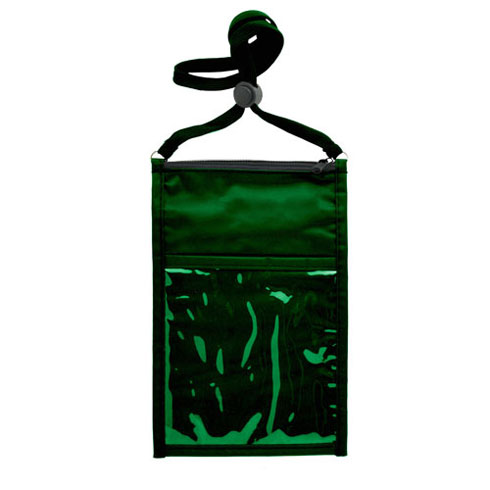 Large Double Pouch Neck Wallet with Lanyard-Dark_Green | https://www.bestnamebadges.com