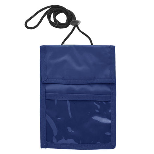 Two Pocket Flap Neck Wallet-Navy_Blue | https://www.bestnamebadges.com