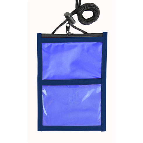 Two Tone Neck Wallet with Adjustable Rope Lanyard-Navy_Blue | https://www.bestnamebadges.com