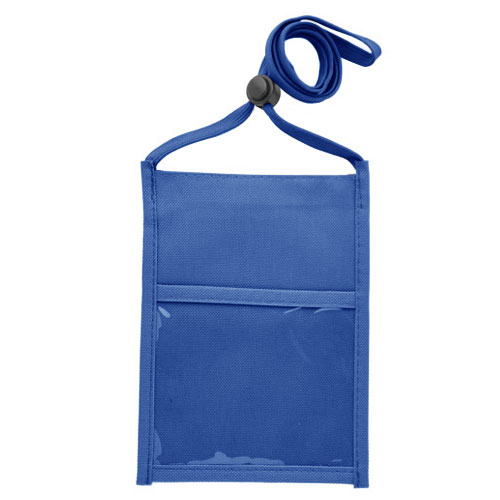 Premium Double Window Neck Pouch with Lanyard-Royal_Blue | https://www.bestnamebadges.com