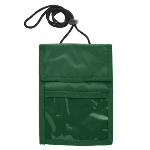 Two Pocket Flap Neck Wallet-Dark_Green | https://www.bestnamebadges.com