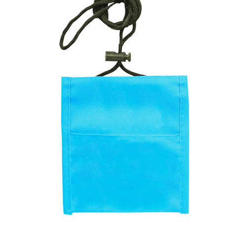 Medium Neck Wallet with Adjustable Cord Lanyard-Light_Blue | https://www.bestnamebadges.com