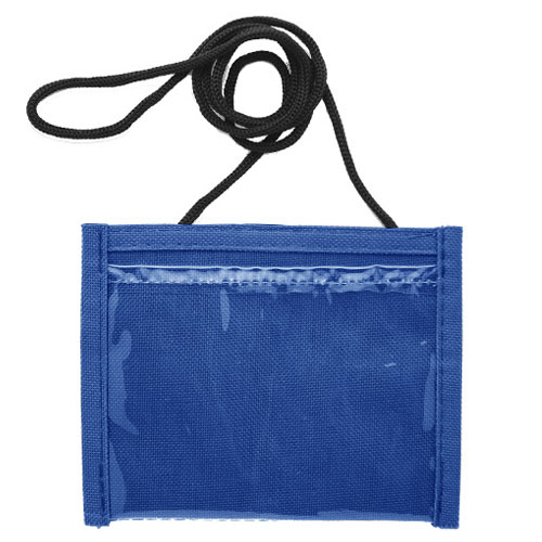 Small Economy Neck Pouch with Cord Lanyard-Royal_Blue | https://www.bestnamebadges.com