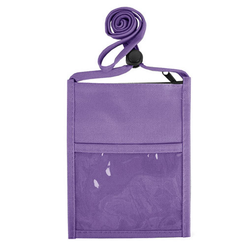 Standard Double Pocket Neck Wallet-Purple | https://www.bestnamebadges.com