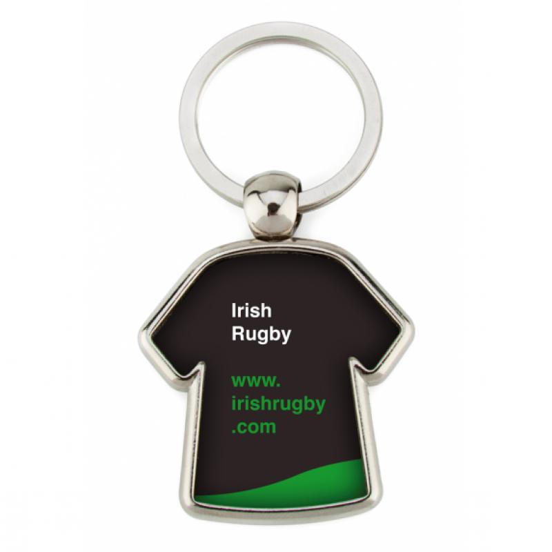 T-Shirt Silver Keychain Double Sided | https://www.bestnamebadges.com