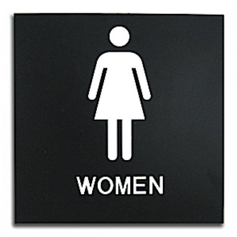 Primo Womens Restroom Bathroom ADA Braille Sign- | https://www.bestnamebadges.com