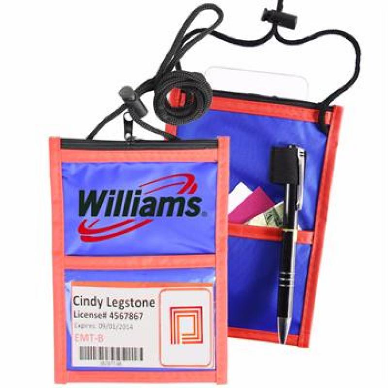 Two Tone Neck Wallet with Adjustable Rope Lanyard | https://www.bestnamebadges.com