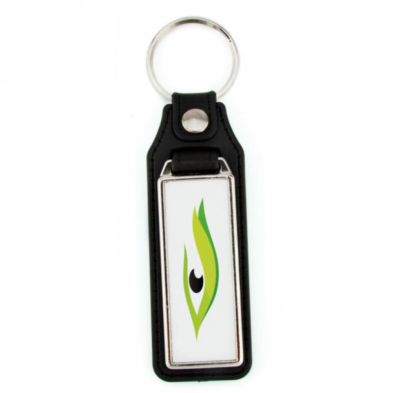 Rectangle Leatherette Keychain | https://www.bestnamebadges.com