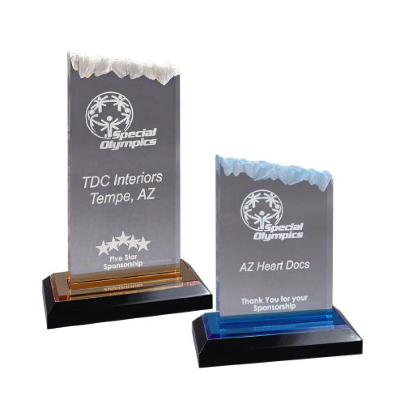 Frosted Peak Acrylic Impress Award | https://www.bestnamebadges.com