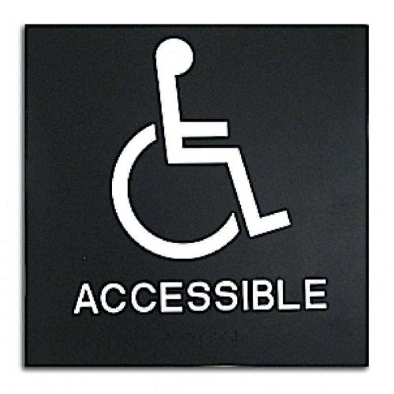 Primo Handicap Black ADA Sign | https://www.bestnamebadges.com