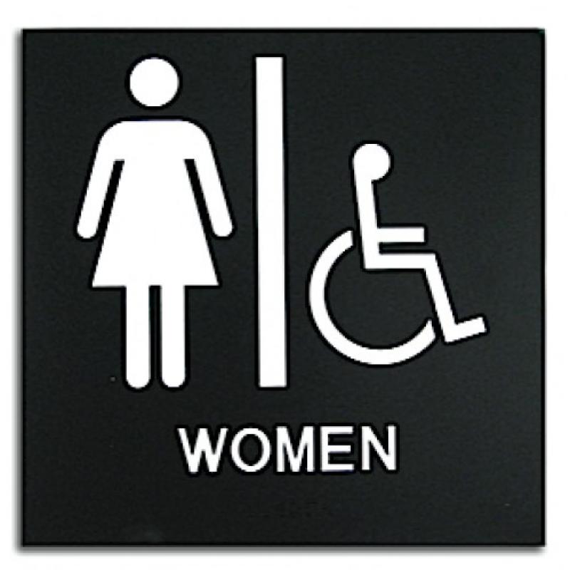 Primo Womens Handicap Accessible Restroom ADA Sign | https://www.bestnamebadges.com