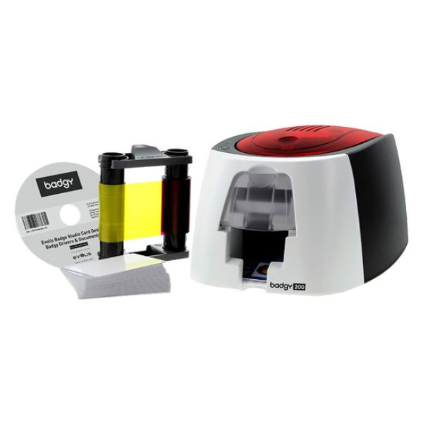 Evolis Badgy200 ID Card Printer Complete Package - Single Sided | https://www.bestnamebadges.com