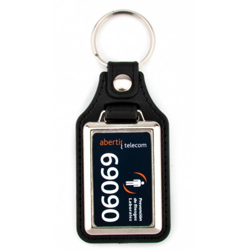 Executive Black Leatherette Keychain