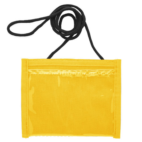 Small Economy Neck Pouch with Cord Lanyard-Gold | https://www.bestnamebadges.com